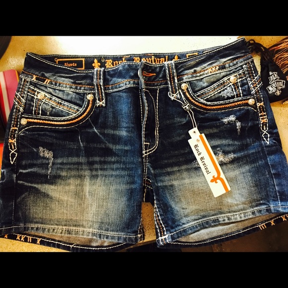 Rock revival jean shorts