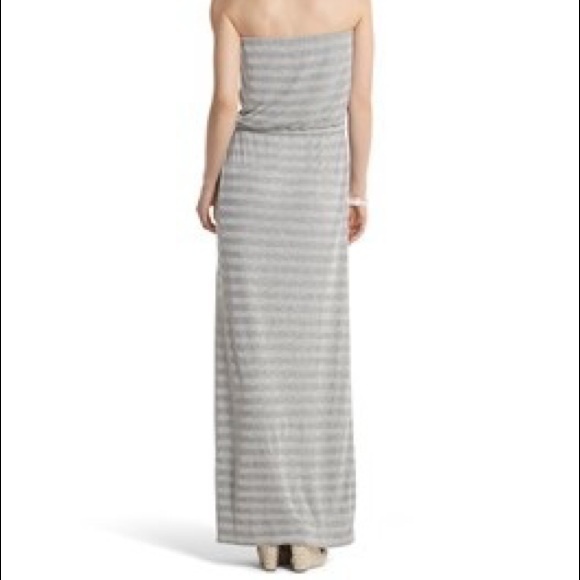 SOLD!NWT Gray metallic striped maxi dress pockets! - Picture 2 of 4