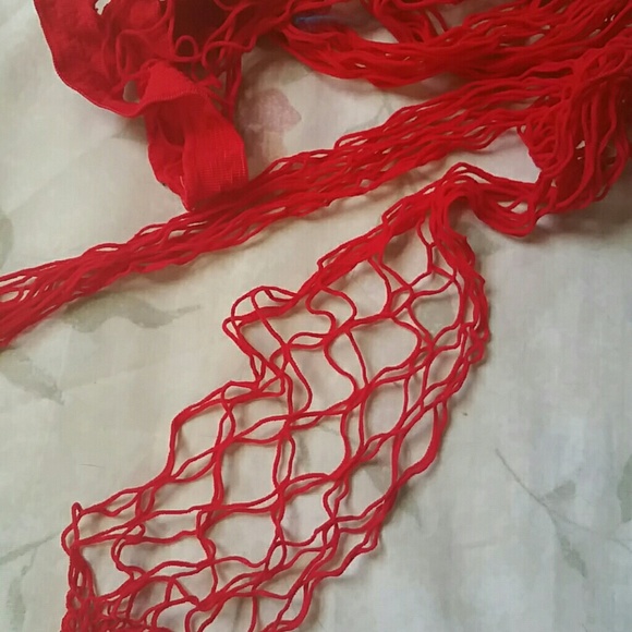 Red Big Fishnet Tights