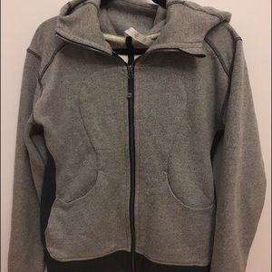 Lululemon scuba hoodie sweatshirt zip grey sz 10