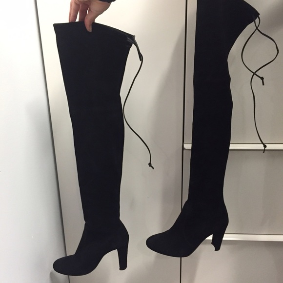 Stuart Weitzman Highland Boot black suede
