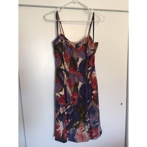 Anthropologie floral dress 100% silk
