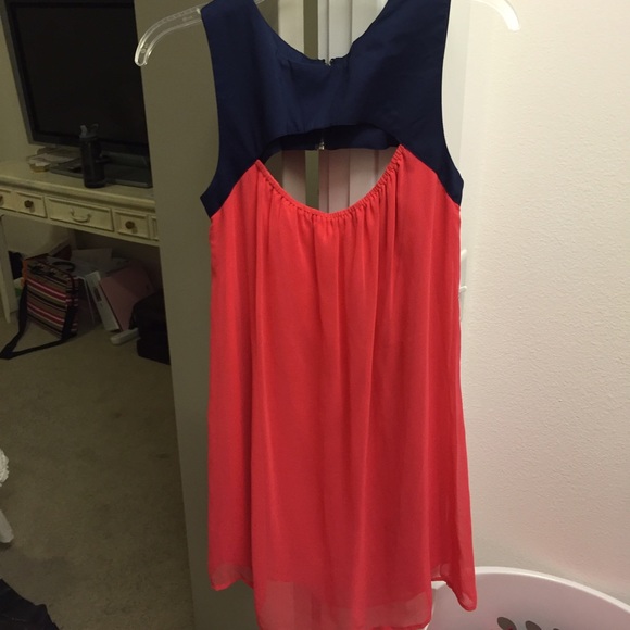 Navy and Pink Cocktail Dress