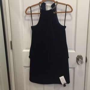 Laundry blue velvet short dress