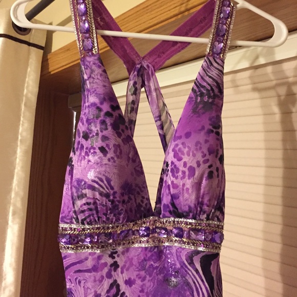 Faypana Couture  Purple Sequin Multi-Color Prom - Picture 2 of 4
