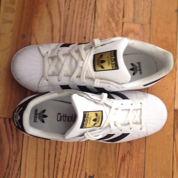 White and Black Superstar Junior Adidas