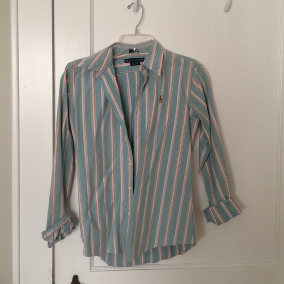 Polo striped shirt. Women's slim fit. Size 8.
