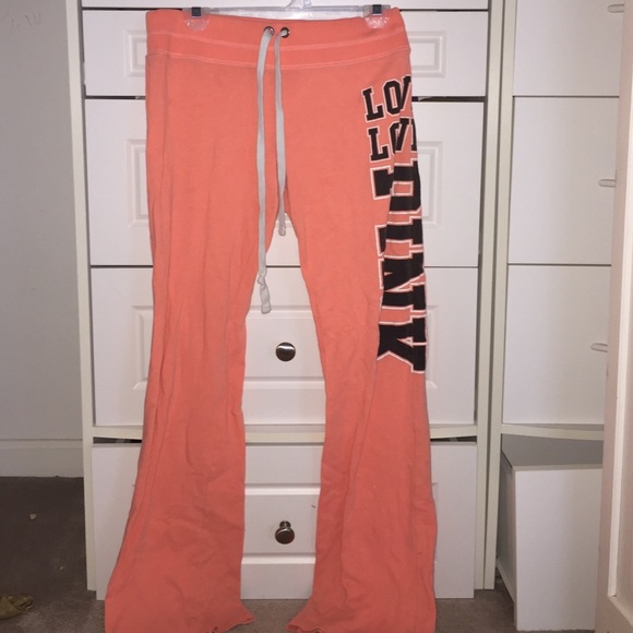 Victoria's Secret pink sweatpants orange