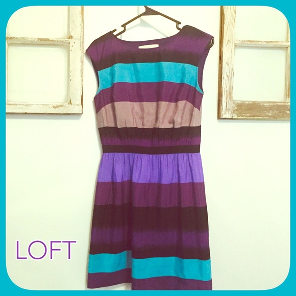 🆕✨LOFT Horizontal Striped Color Block Dress✨