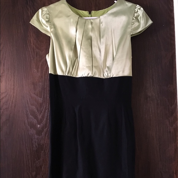 Green & black dress knee length dress