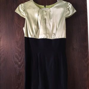 Green & black dress knee length dress