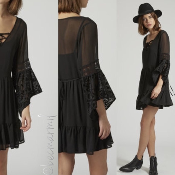 Sold •Boho Gypsy Bell Sleeve Dress - Picture 3 of 4