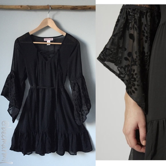 Sold •Boho Gypsy Bell Sleeve Dress - Picture 2 of 4