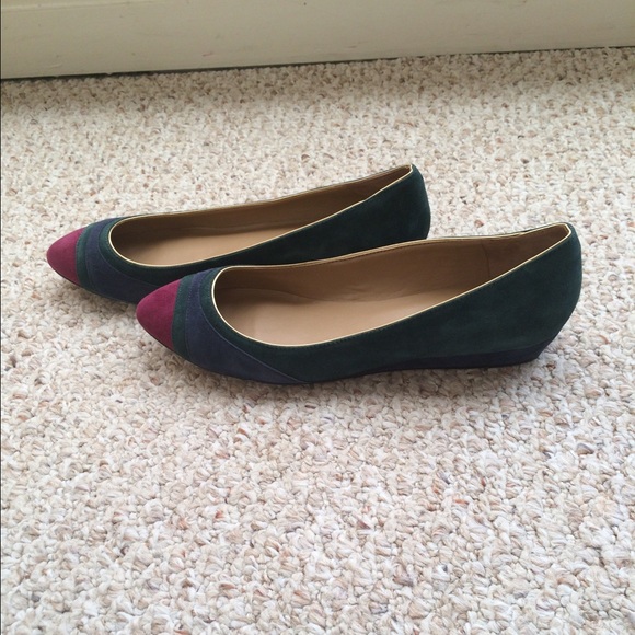 Talbots Suede Color Block Kitten Wedges, 8.5 M! - Picture 2 of 4