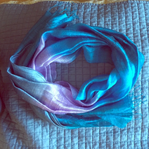 Blue Ombre Silk Scarf