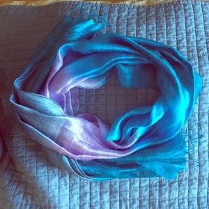 Blue Ombre Silk Scarf
