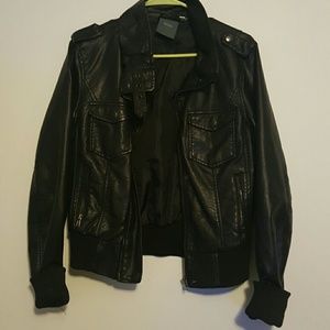Black leather jacket
