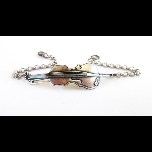 Etsy Sterling Silver Violin Bracelet