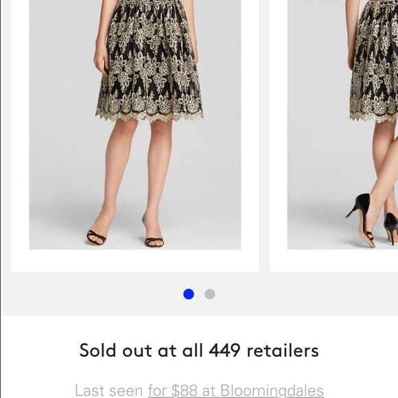 Alythea black and gold metallic lace A line skirt - Picture 3 of 3