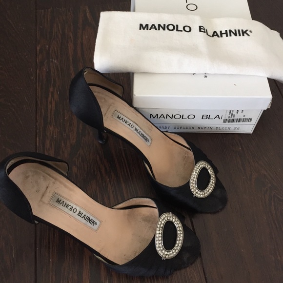 Black Satin Manolo Blahnik