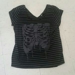 Pinstriped skeleton top