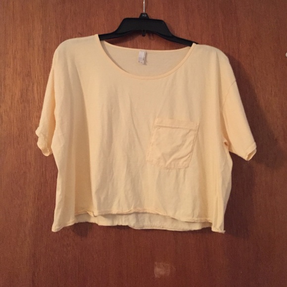 Yellow American Apparel crop top