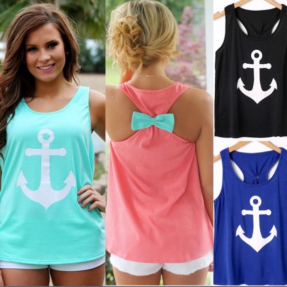 Anchor tank w bow in the back. Size XL - Picture 3 of 3
