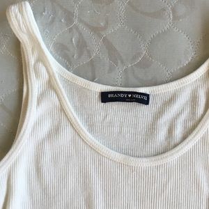 brandy melville white ribbed tank new without tag