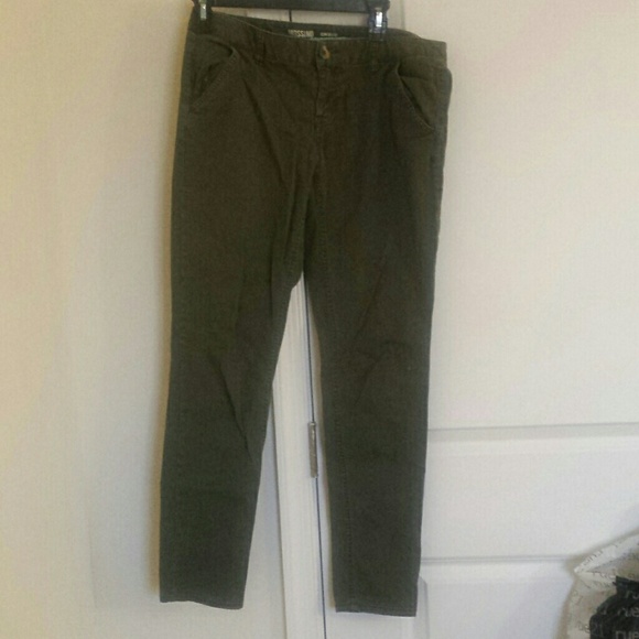 Olive green skinny jeans