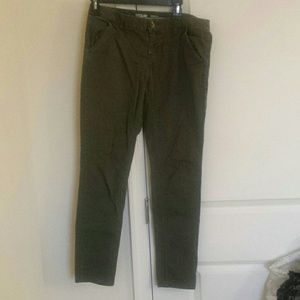 Olive green skinny jeans