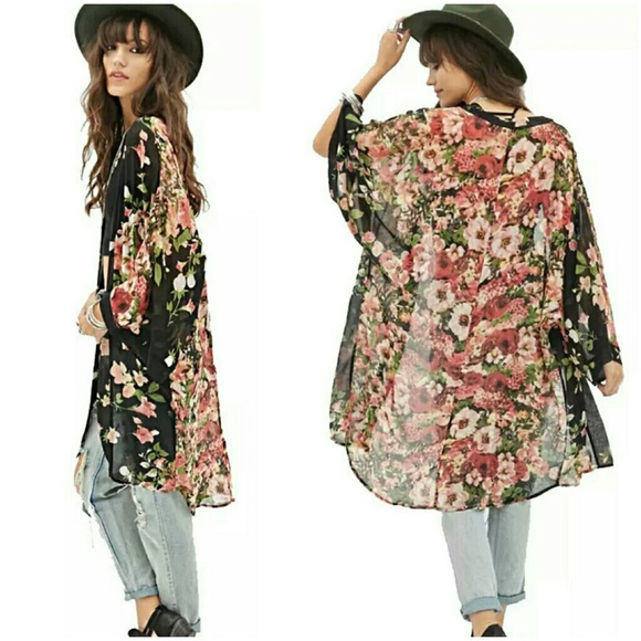 NEW Kimono Queen Floral Coverup - Picture 2 of 4