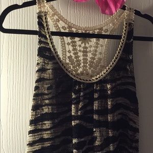 Beautiful Animal print w/lace and gold art on back