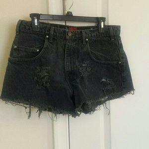 Dark blue high waistes shorts