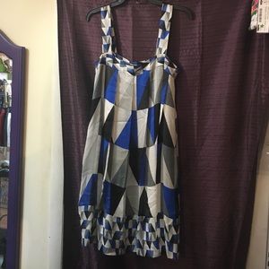 Theory silk geometric patterned dress. Size 8