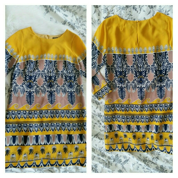 Jcrew sheath yellow dress.