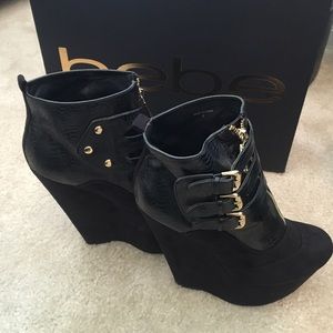 Bebe snakeskin shoes.