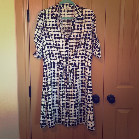 Calvin Klein black plaid Tshirt dress