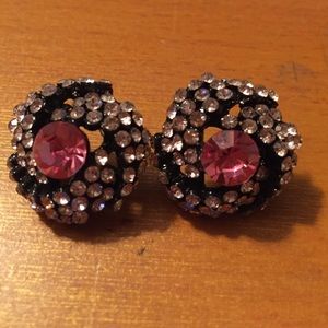 Pink Rhinestone Studs