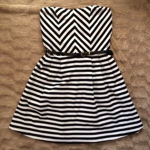 Stripped Black & White Dress