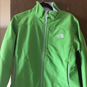 Green North Face full zip jacket