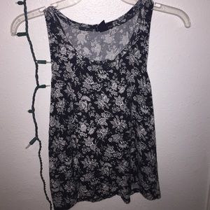 comfy black top with flowers