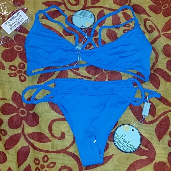 New frankie's bikinis kaia oceanside blue set XS M - Picture 3 of 4