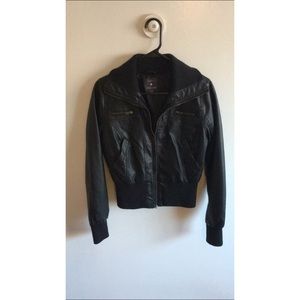 Black faux leather jacket