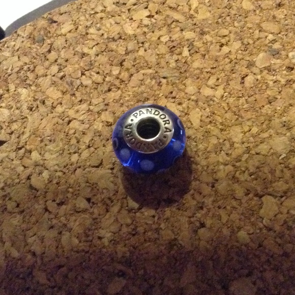 Pandora blue and white Murano glass bead