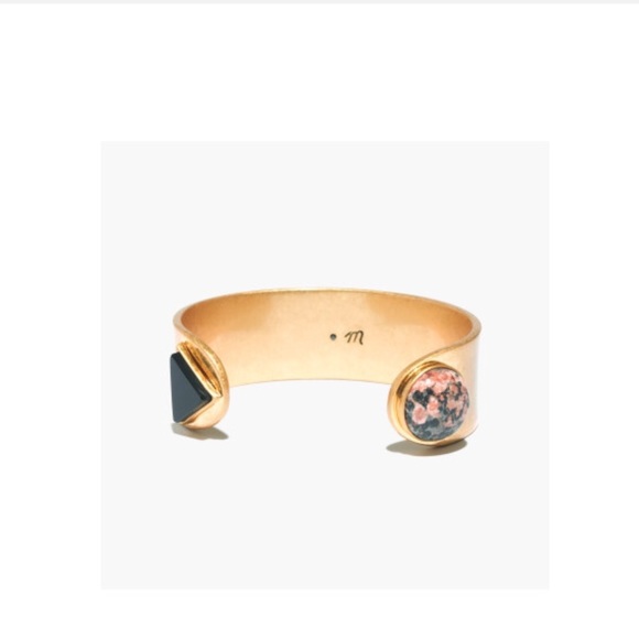 ISO madewell geo stone cuff bracelet gold