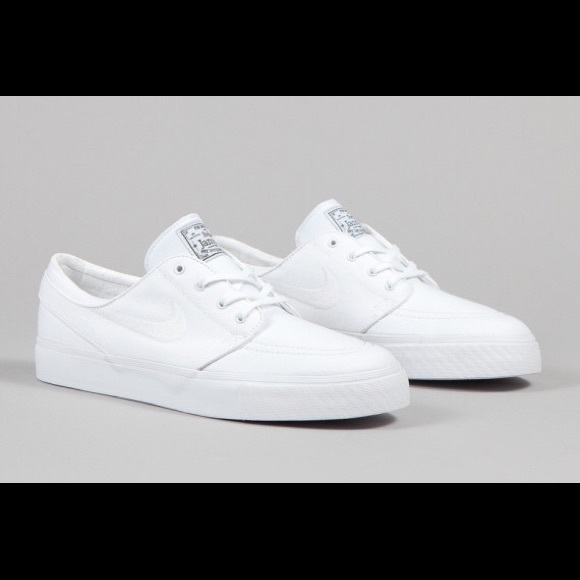All White Nike Janoski