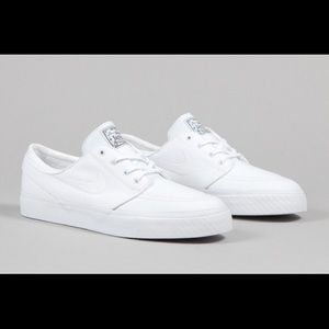 All White Nike Janoski