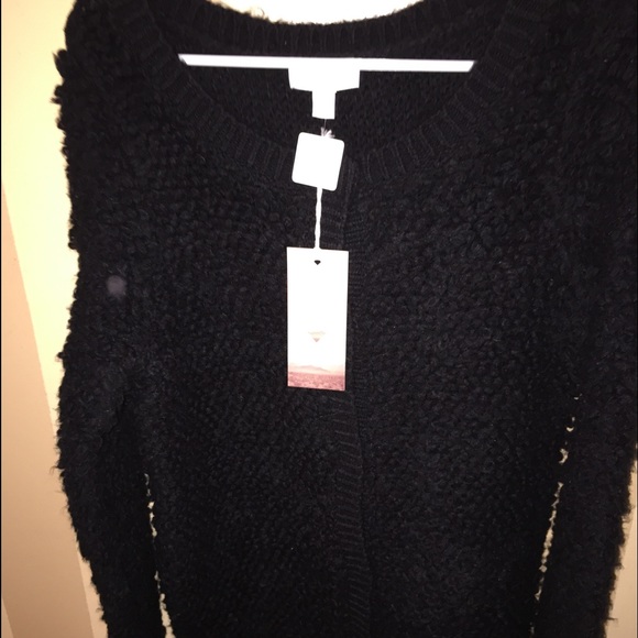 Sun & shadow fuzzy shaggy black coat/sweater NWT M