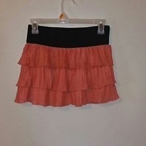 HOLDING Coral layered mini skirt