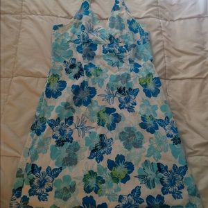 Blue and white floral summer dress